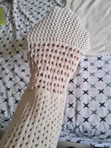 Cream Knit top cardigan crochet