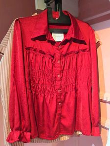 Red ruched Shirt
