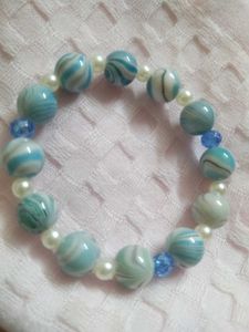Beaded Bracelet with Seashell Charm