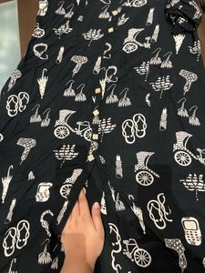 Black Printed Kurta can also be used as dress