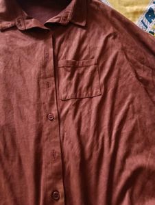 Brown chic Long Sleeve Button-Up Top...