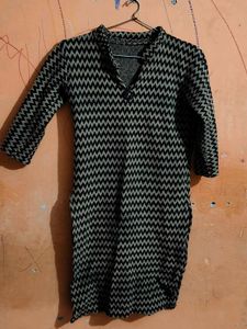 Stylish Black & Grey Zigzag Kurta