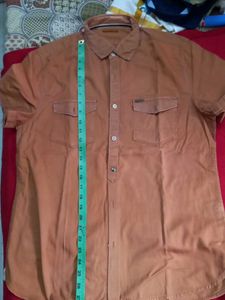 Men's Brown Casual Shirt chest pocket