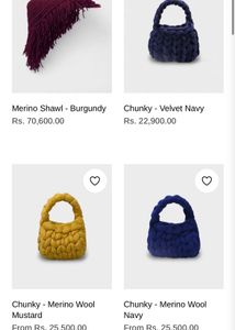 Authentic Chunky Knit Navy Blue Hobo Bag