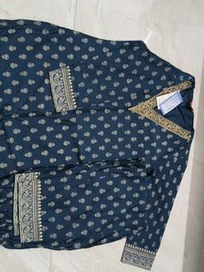 Elegant Teal Kurta Set with Traditional Print