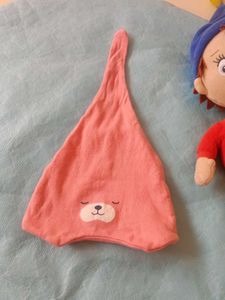 Cute Pink Baby Hat with Bear Face