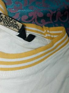 Classic White &amp; Yellow Striped T-Shirt