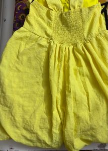 Vibrant Yellow Smocked Dress