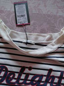 Striped T-Shirt with "Delight" Print