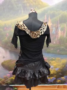 Leopard Print Ruffled Shrug Top
