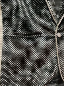 Men's Black Blazer with White Polka Dots