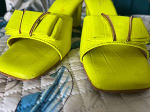 Neon Yellow Slide Sandals