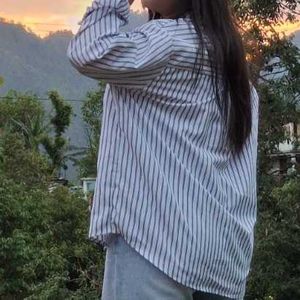 Striped Button-Up Shirt