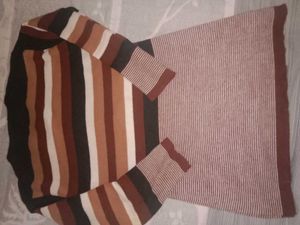 Striped Long Sleeve Mini Dress sweter kneeted