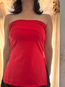 Red Strapless Tube Top