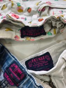 Fruity Print Denim Shorts