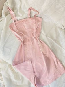 Satin Pink Mini Dress