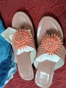 Stylish Peach Flower Sandals