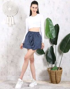 Shein Elasticated Waist Polka-Dot Ruffle Skirt