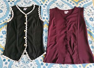 Sleeveless Formal Tops - Set of 2 & Trouser