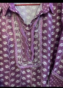 Purple Floral Print Kurta