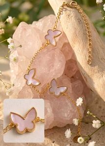 Cute Soft Pink Butterfly Bracelet