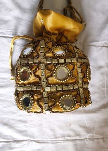 Vintage Beaded Mirror Pouch