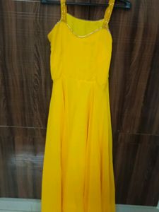 Yellow Color Anarkali Suit With Dupatta . One Time