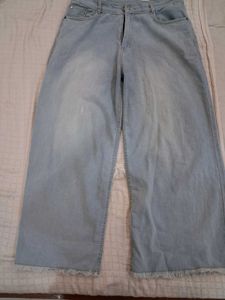 Light Wash Wide Leg Denim Jeans