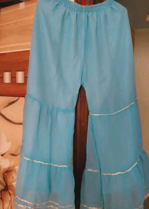 Stunning Teal Sequined Kurta Sharara Set