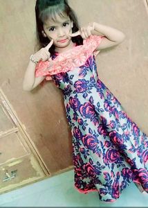 Floral Print Girls' Party Dress