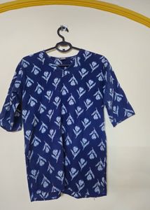 Indigo Blue Floral Print Kurta