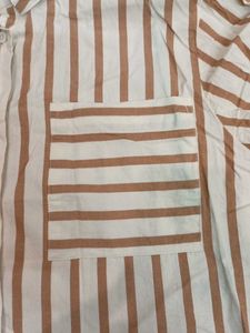 Striped Button-Up crop Top(will come in well iron