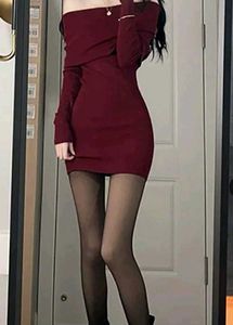 Off-Shoulder Knit Mini Dress