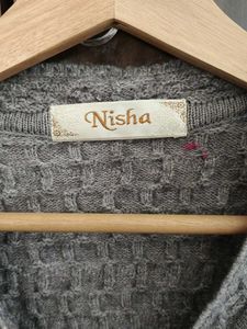 Gray Knit Cardigan for Women