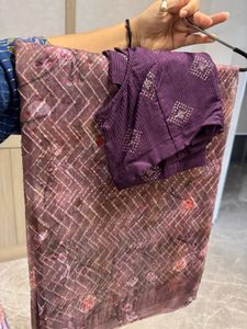Beautiful Purple Saree with blouse