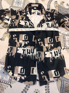 boys Stylish Graphic Print corduroy Shirt