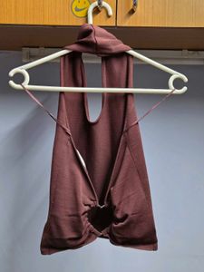 ZARA Sleeveless Halter Neck Top back Heart detai