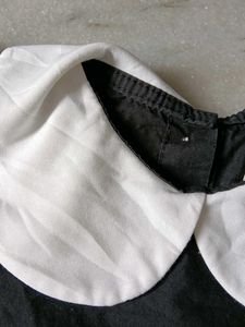 Cute Black Baby Romper with White Collar
