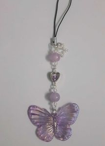 Purple Butterfly Phone Charm Handmade