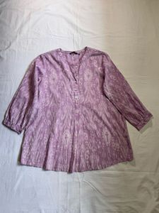 Purple Ikat Print Tunic Top