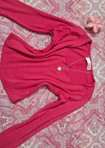 ZaraChic rose Long Sleeve Square Neck Top🎀🌷