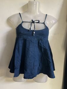 Denim Halter Neck Top