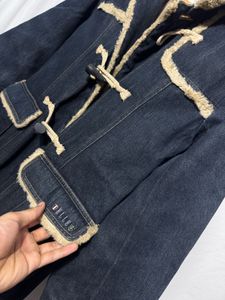 Denim Jacket with Faux Fur Trim