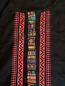 Black Embroidered Top