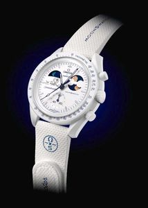 MOST DEMANDING OMEGA SWATCH WHITE BAND SUN MOON WO