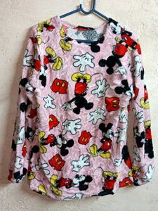 Trendy Fleece Stylish Night Suit Upper Multicolour
