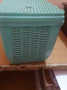Vintage wicker work green Vanity Case