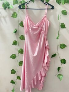 Pink Bustier Ruffle  Dress