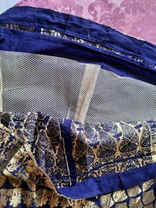 Navy Blue Banarasi Lehenga